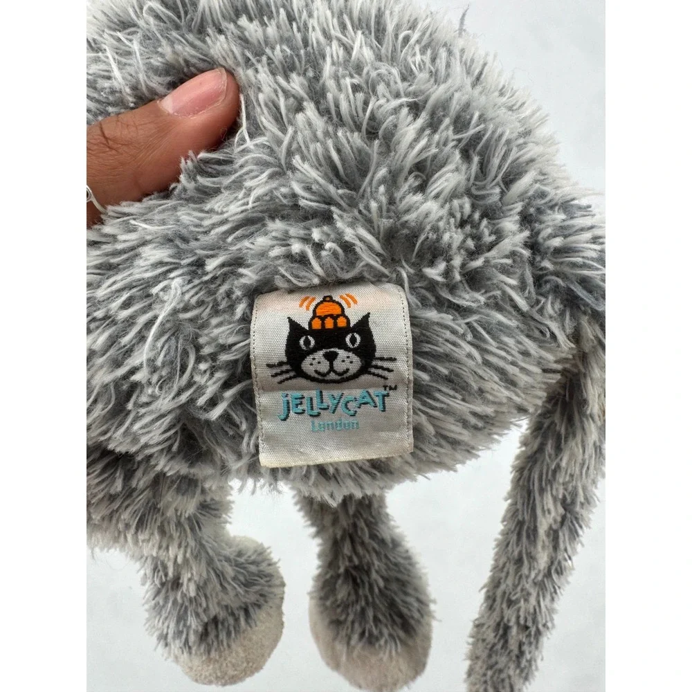 Jellycat London Junglie Cat Grey Cream Plush Stuffed Animal Toy Retired